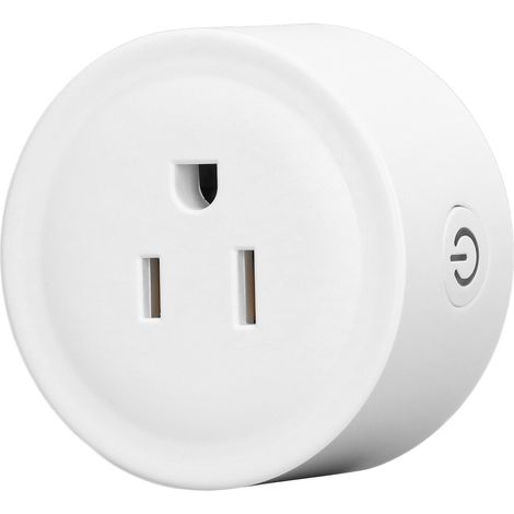 Prise intelligente WiFi, mini fiche connectée US 100-240V, coque isolée PC, fonction minuterie à distance, contrôle à distance. (1/5)