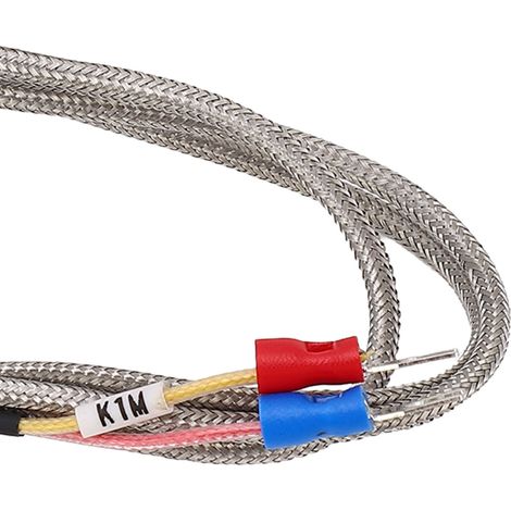 Connecteur rapide haute température de type K, 6 mm de diamètre et 60 mm de longueur, fiche aviation, thermocouple étanche haute température de 1 m avec connecteur détachable. (1/5)