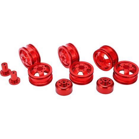 Hochpräzise, verschleißfeste Radnabe aus Aluminiumlegierung für WPL C14 24 34 44 B14 24 16 36 RC-Cars, Rot (1/5)
