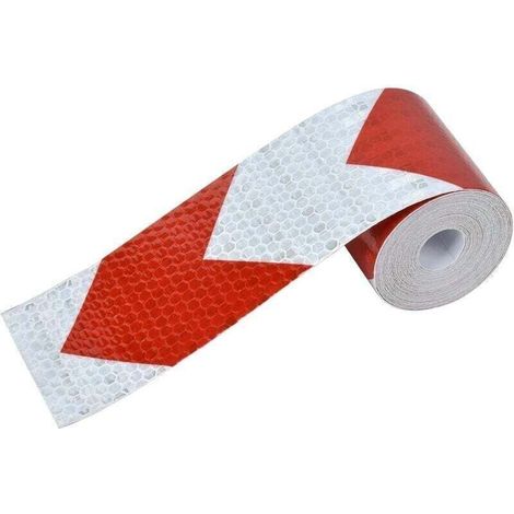 Autocollant Réfléchissant de Sécurité Blanc et Rouge – Bande Adhésive Haute Visibilité pour Voiture Moto Vélo – Usage Jour et Nuit (1/4)