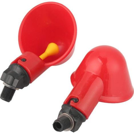 Lot de 10 Abreuvoirs Automatiques pour Poules et Volailles, Distributeur d'Eau Réglable, Système d'Abbreuvement pour Poulailler (1/5)