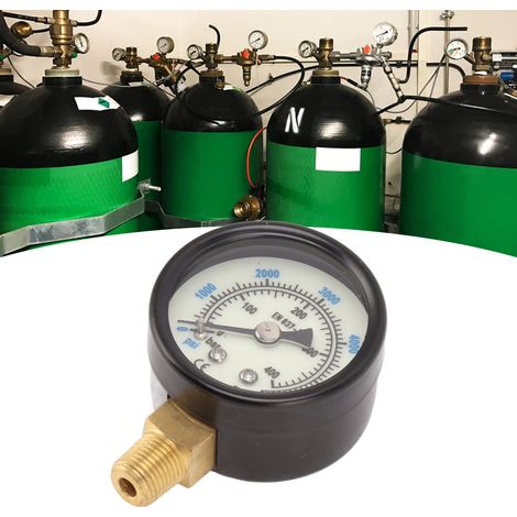 Geeignet für CO2-Flaschen mit 1/8 NPT-Gewinde an der Seite, beleuchtetes Manometer mit zwei Skalen bis 6000 psi. (1/5)