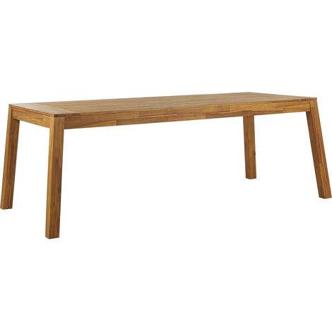 Tavolo da Giardino In Vero Legno di Acacia Chiaro 210 x 90 cm Livorno