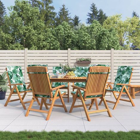 Gartenstühle mit Kissen 6 Stk. Massivholz Teak (1/5)