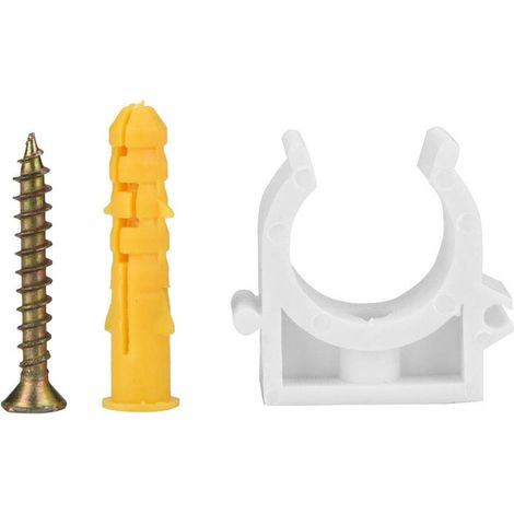 Lot 20 colliers serrage en U – 25 mm – clips fixes avec vis – 16/20/25/32 mm disponibles – 25 mm (1/5)