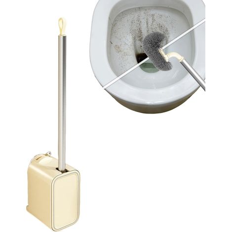 Brosse de nettoyage pour toilettes Support à ventouse 47 , 5 cm , manche long , outil , accessoire s