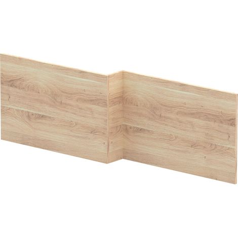 1700mm Square L-Shape Shower Bath Front Panel - Bleached Oak
