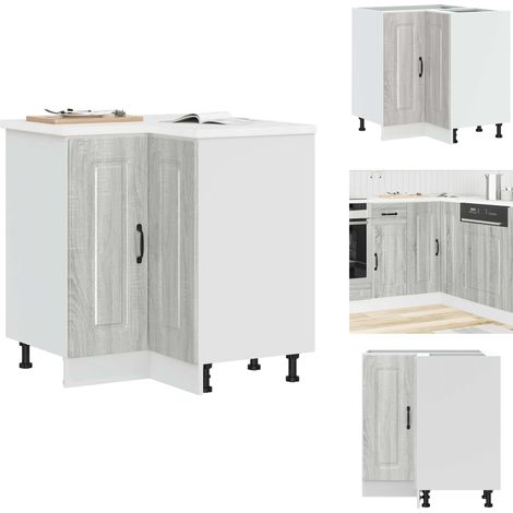 Armoire d'angle de cuisine Kalmar sonoma gris bois d'ingénierie - Armoire D'angle De Cuisine - Armoires D'angle De Cuisine - Armoire D'angle - Meuble D'angle (1/5)