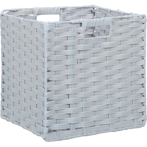 Cesta de almacenamiento plegable práctica 31 x 32 x 30 cm de plástico beige 130006277 (1/5)