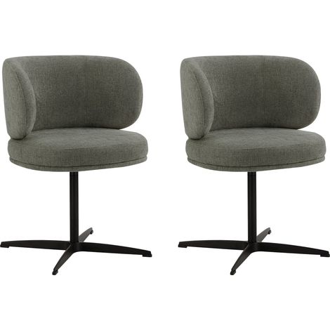 CHITA Polsterstuhl 2er Set, 360° drehbar, ergonomisch mit Rückenlehne, Chenille, OEKO-TEX, Metallgestell, Esszimmerstuhl, Bürostuhl, Küchenstuhl, Bürostuhl, Schreibtischstuhl, Schminkstuhl