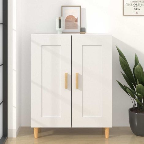Buffet - Armoire de rangement Enfilade Blanc 69,5x34x90 cm Bois d'ingénierie BV200118 - BonneVie (1/5)