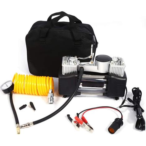 Mini compresseur d'air portable 150 PSI pour gonfler les pneus de voiture, kit de gonflage portable 12 V (1/5)