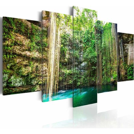 Tableau cascade parmi les arbres - 200 x 100 cm (1/4)