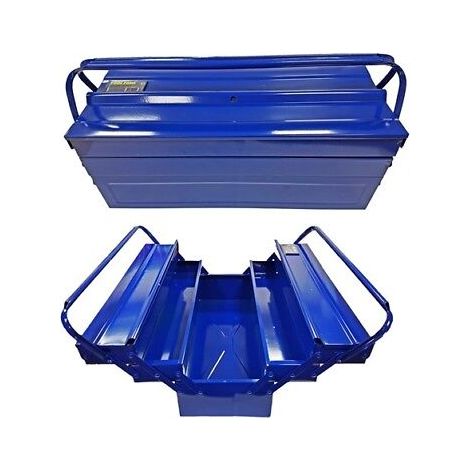 Heavy Duty 21 530mm Metal Cantilever 5 Tray Toolbox Storage Tool Box Blue New (1/2)