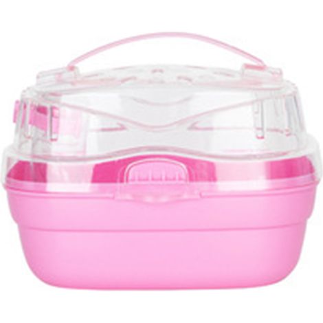 Hamster étui de transport Cage Portable léger petit Animal pour voyage en plein air rose (1/5)