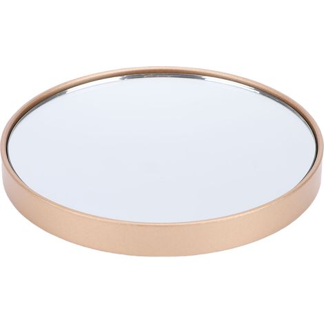 Miroir de maquillage grossissant x30, antidérapant, étanche, avec ventouse, 8,8 cm, idéal pour la maison et les voyages, couleur or champagne. (1/5)
