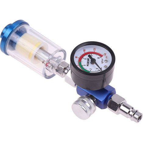 Régulateur de Pression d'Air avec Filtre et Séparateur Eau/Huile - pour Pistolet à Peinture et Outils Pneumatiques, Purification d'Air Comprimé (1/4)