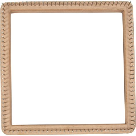 Métier à Tricoter Carré en Bois, Planche à Tisser Faite à la Main, Planche à Tricoter pour Fabriquer des Tapis, écharpes, Chapeaux, Gants, Châles, Couvertures, Chaussettes, Accessoires de Tricot (1/5)