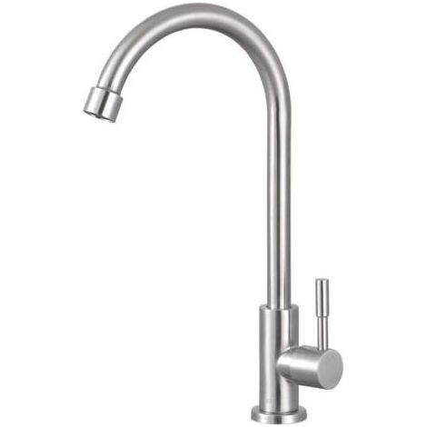Robinet de cuisine froide simple en acier inoxydable lavabo évier de buanderie évier purificateur d'eau robinet (1/4)