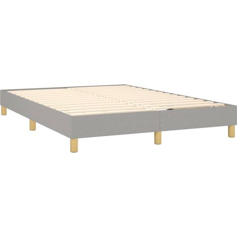 Somier de láminas sobre patas estructura de cama 140x190 cm tela gris claro TDL0207197
