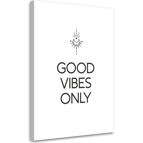 Tableau sur toile Inscription Good vibes 40x60 (1/5)