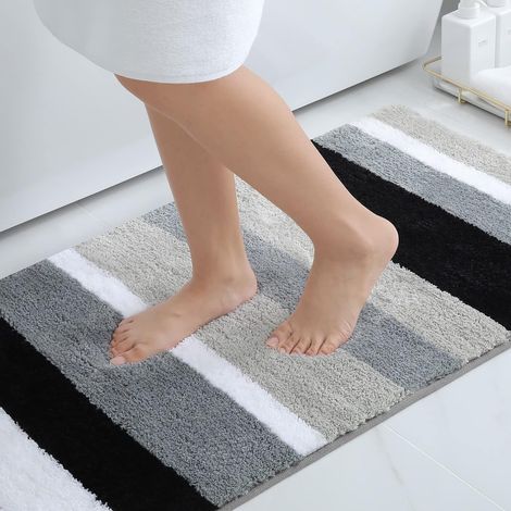 Non-slip Bath Mat in Soft, Absorbent, Washable Microfiber for Bathroom and Kitchen (1/5)