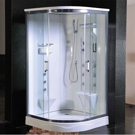 Bagno Italia Cabina Idromassaggio cm 110x110 box multifunzione con bagno turco due persone con cromoterapia (1/4)