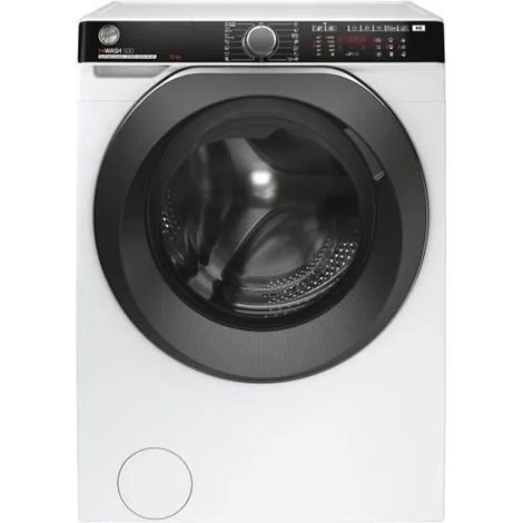 Hoover H-WASH 500 - HWP 610AMBC/1-S, Waschmaschine 10 kg, 1600 U/min, Eco Power Inverter Motor, Active Steam, WiFi, Bluetooth, Weiß, Schwarze Klappe