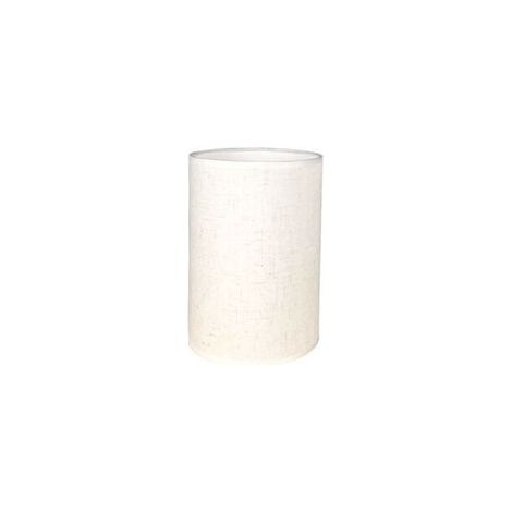 Abat-Jour Cylindrique en Lin Fait Main, Blanc, Diamètre 14 cm x Hauteur 20 cm, pour Lampe de Table, Suspension et Lampadaire (1/4)