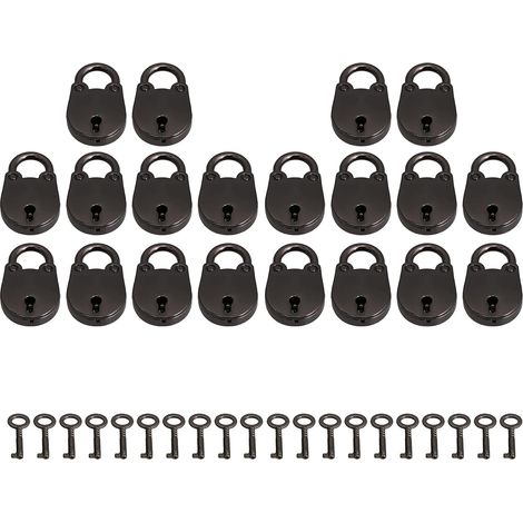 Lot de 20 mini cadenas de style vintage avec clés Nickel Noir (1/5)
