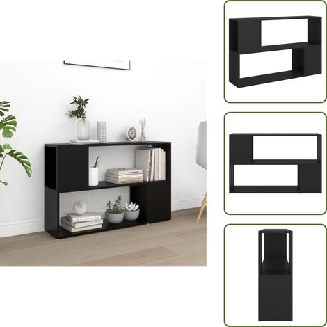 The Living Store Libreria Nera 100x24x63 cm in Truciolato - Libreria nera