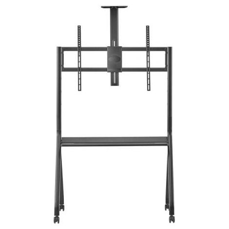 AISENS - SOPORTE DE SUELO PRO CON RUEDA, 1 BANDEJA Y SOPORTE DE CÃMARA PARA PANTALLA INTERACTIVA/TV 120KG DE 55-100, NEGRO (1/2)