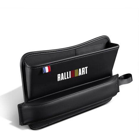 (Pour Ralliart - Noir) Sac de rangement en cuir pour fente de siège auto, accessoire auto pour Mitsubishi Ralliart 2010-2022 Lancer Ralli Art 9/10 ASX (1/5)