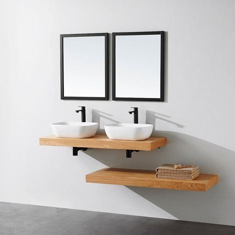 Top per lavabo da appoggio TOP rovere chiaro 120 x 46 cm