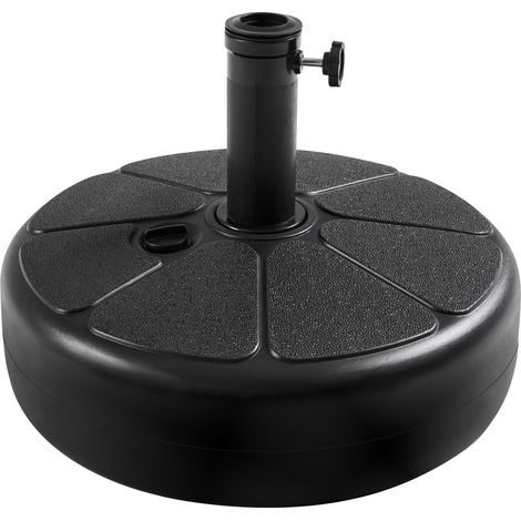 Yaheetech Base per Ombrello da Giardino Rotonda 46 x 46 x 33 cm Supporto per Ombrellone Resino 1.7 kg Nero Esterno Spiaggia Mare Ristorante Balcone