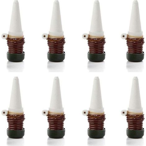Système d'arrosage automatique goutte à goutte avec sondes auto-céramiques Pointes de plantes d'intérieur pour arroser bonsaï, plantes, fleurs par , Lot de 8 (1/4)