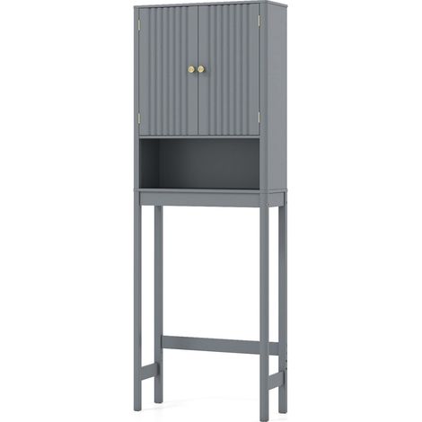 Mueble para inodoro con estante ajustable, MDF gris
