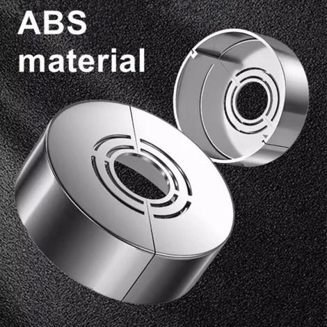 Cache-robinets décoratifs - - Lot de 2 - Trois tailles: 21 mm, 26 mm, 33 mm - ABS haute qualité - Chromé (1/4)