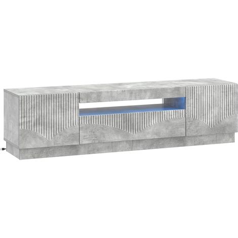 Mueble de TV LED Gris Hormigón Madera de ingeniería vidaXL (1/5)