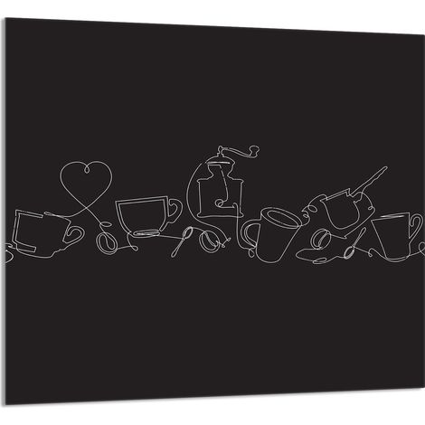 Panneau de verre pour cuisine 65x60 Noir (1/5)