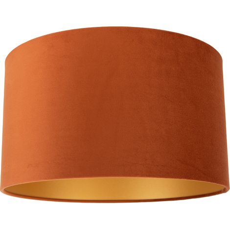 QAZQA Fabric Lampshade Orange with Gold Interior 35/35/20