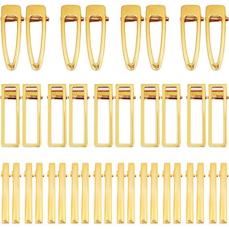 Lot de 50 barrettes métalliques, 3 styles de pinces alligator, plates type bec de canard pour moulage résine acrylique DIY. (1/5)