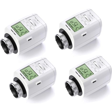 Eurotronic Comet Plus Set di 4 700151,termostato per radiatori (termostato regolabile, risparmio sui costi, accessori per la casa intelligente, termostato per riscaldamento, set di 4),colore : Bianco (1/5)