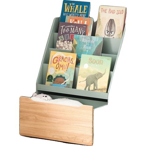 Étagère, Coffre à jouets amovible, Design gain de place, vert clair (1/2)