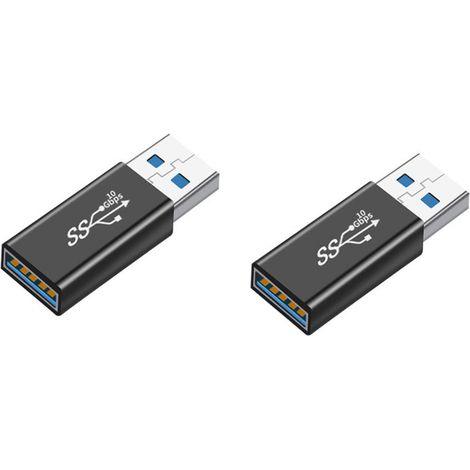 Adaptateur USB Femelle vers USB Mâle 3.1 Droit (Lot de 2) - Transfert de données rapide et fiable (1/3)