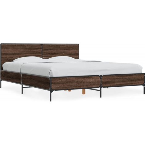 Maison Exclusive - Bettgestell Braun Eichen-Optik 150x200 cm Holz (1/5)