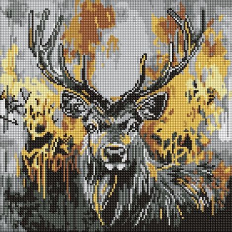 Mosaico de diamantes - Ciervo dorado 40x40cm