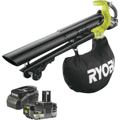 Souffleur aspiro-broyeur RYOBI 18V One+ Brushless OBV18 - Batterie 4,0Ah et chargeur (1/5)