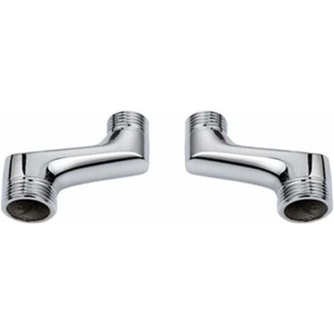 Eck-Duscharmatur – Messing-Winkelreduzierstück – Verstellbarer Schwenkarm – Eck-Wandarmatur – 1/2"- bis 3/4"-Versatzarmatur – Chrom