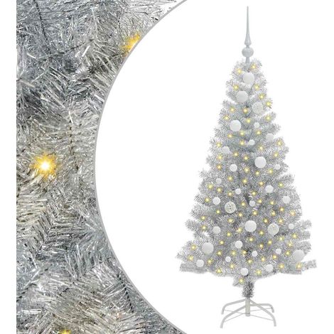vidaXL Albero di Natale Argento 120 cm PET (1/5)